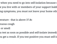 Message on Self Isolation